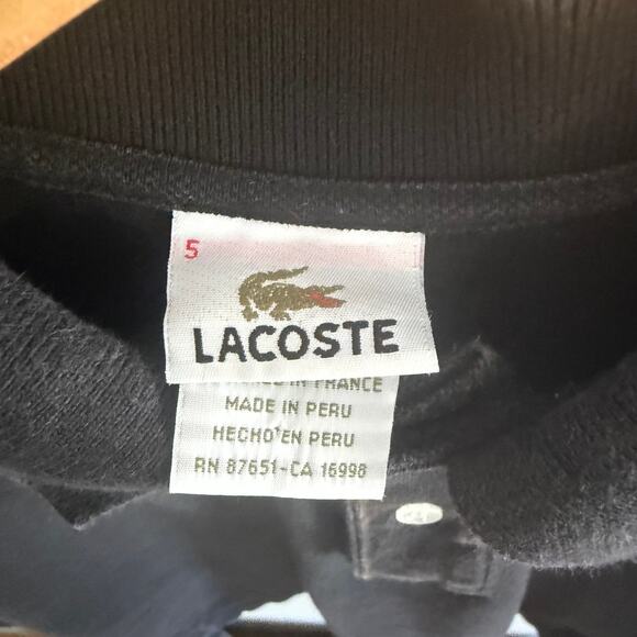 Lacoste Black Polo Shirt Men’s Size 5 Medium Classic Fit Crocodile Logo Preppy - Picture 5 of 10